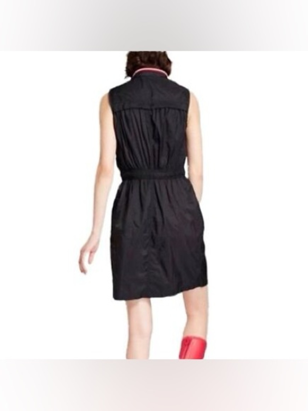 Hunter Black Hooded Rain Anorak with Red Trim - Picture 3 of 11